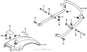 CB400 Rear fender + bumper