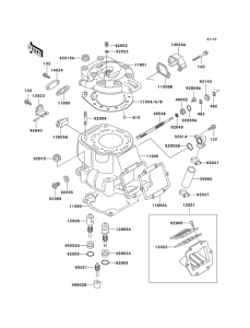 KX500 Головка блока цилиндров / цилиндр
