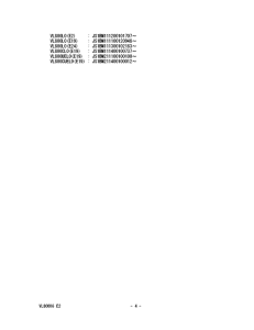 VL800 Catalog preface