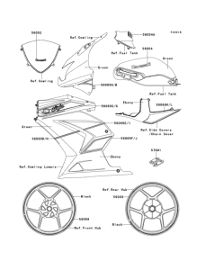 EX250 Decals(green)(kbfa)