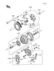 KL250 Задняя ступица колеса