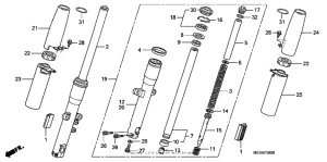 VTX1300T Передняя вилка