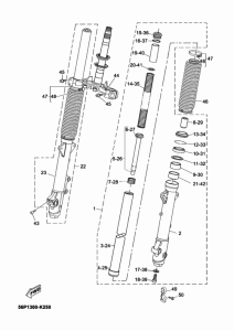 XT660Z (ABS) Передняя вилка