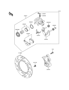 KL650 Задний тормоз