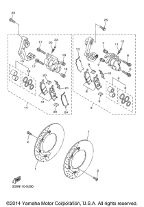 XVS1300A Передний суппорт