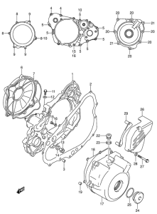 DR-Z400 Crankcase cover ass`y  (v