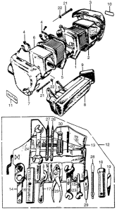 CB450 Air cleaner + tool