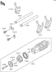 ZR1100 Валы и вилки переключения передач