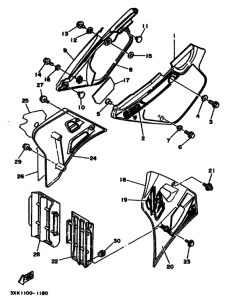 YZ250 YZ250B Крышка боковая & oil tank