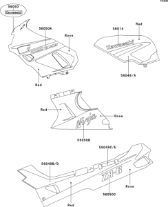 ZX600 Decal(red / rose)