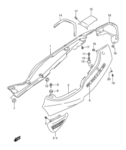 GSF1200S (ABS) Обтекатель задний