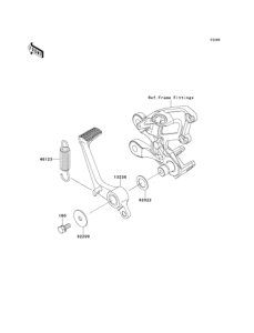 ZX1400 Педаль тормоза