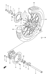 DR250 Rear wheel complete assy