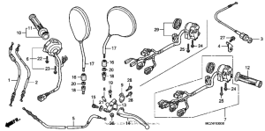 CB900F Handle lever + switch + cable