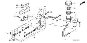 VTX1800C Rr. brake master cylinder