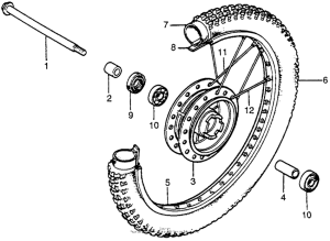 XR100 Front wheel 81-82