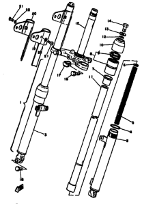 TY50M Передняя вилка
