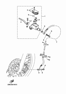 WR125X Главный тормозной цилиндр