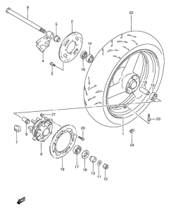 RGV250 Rear wheel complete assy
