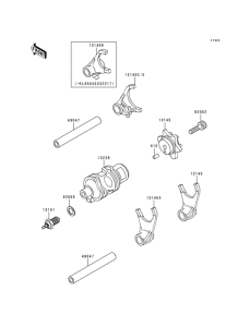 KL650 Валы и вилки переключения передач