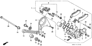 VFR400R Задний суппорт