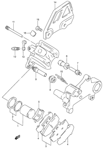 DR350 Задний суппорт