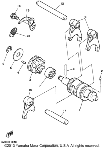RT180H Shift cam - shift fork