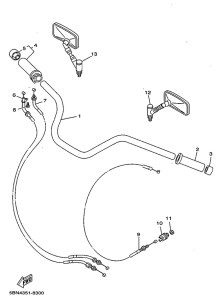 XVS650A Steering handle. cable