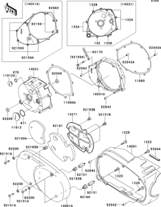  Левая крышка двигателя