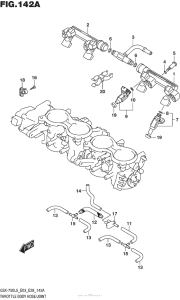 GSX-R750 Throttle Body Hose / joint (Gsx-R750L5 E03)