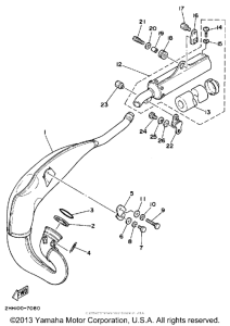 YZ250T Выхлопная система