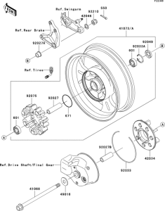  Задняя ступица колеса