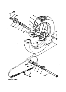 DT200R DT200RG Rear wheel complete assy