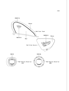 VN750 Decals(ebony / red)