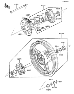 ZX750 Rear wheel / hub / chain