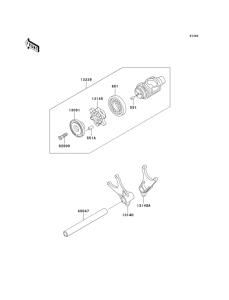  Валы и вилки переключения передач