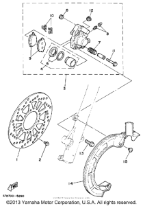 XT350UC (CA ED.) Передний суппорт