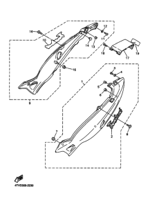 YZF600R Боковая крышка