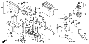 VTX1300S Аккумулятор
