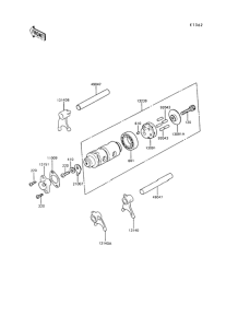 KE100 Валы и вилки переключения передач