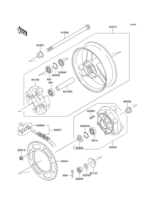 ZX600 Заднее колесо / цепь