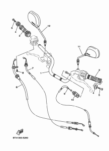 YS125-5C Steering handle & cable
