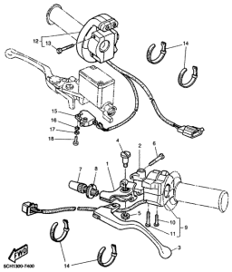 TT600R Handle switch, lever