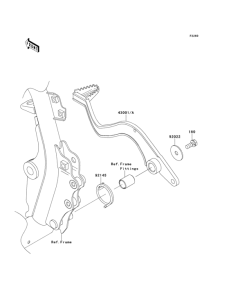 KL650 Педаль тормоза