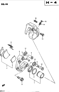 GSX400 Передний суппорт тормозной