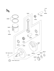 KX60 Коленвал и поршни