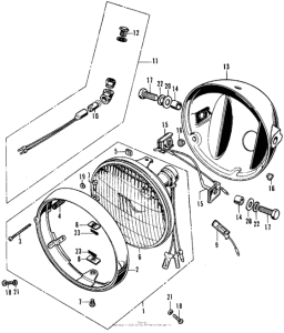 CL350 Headlight + headlight case
