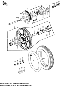 KZ1000 Rear wheel / tire / hub / chain