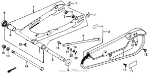 CB750 Swingarm + chain case