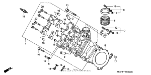 RVT1000R Головка цилиндров передняя